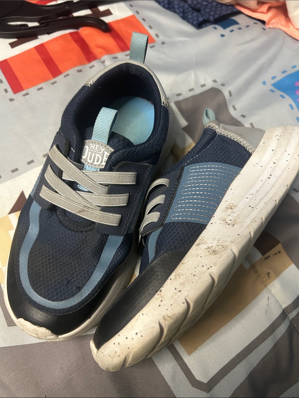 H&M Navy and Light Blue Kids Slip-On Sneakers